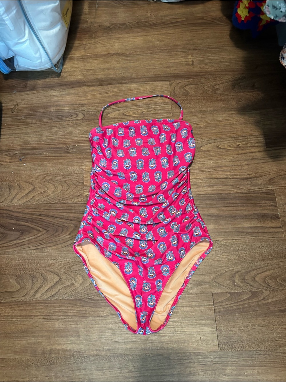 J. Crew Pink Patterned One-Piece Swimsuit